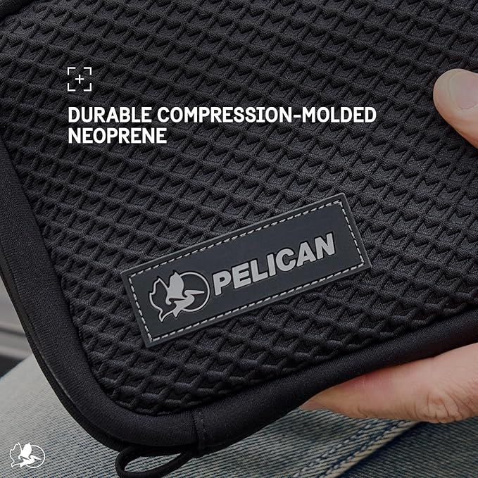 Pelican Electronic Organizer Travel Case - Portable Storage Bag with Multiple Storage Mesh Pockets for Cables, Chargers, Power Bank, AirPods - Cord Organizer and Airplane Travel Essentials Bag - Black