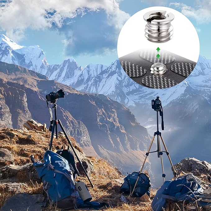 ledmomo 1/4 to 3/8 Camera Tripod Thread Adapter Convert Nut Screw Adapter for Tripods Monopods Ball Heads Light Stands DSLR Camcorders