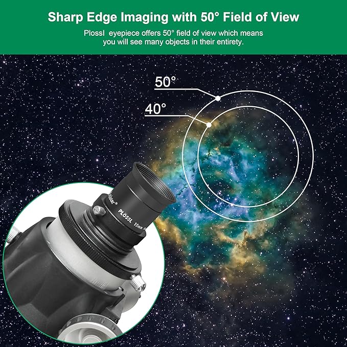 Alstar 1.25 Inch Plossl Telescope Eyepiece - 15mm Fully Multicoated Optical Lens for 1.25inch Astronomic Telescope and Astronomy Filters - 4 Element Plossl Design