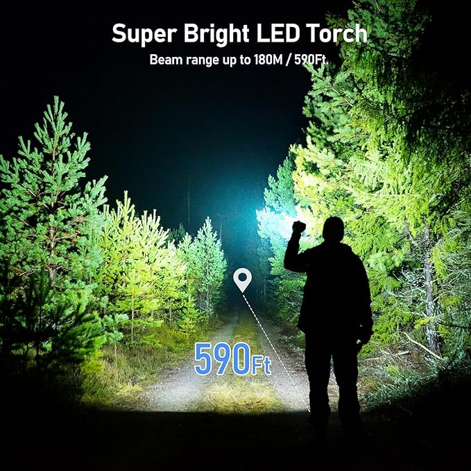 10 Pieces LED Flashlights Torch, High Lumens Mini Flashlight Waterproof Pocket Flash Light with 3 Modes, Adjustable Focus Zoomable for Camping, Hiking, Indoor, Outdoor, Home Use