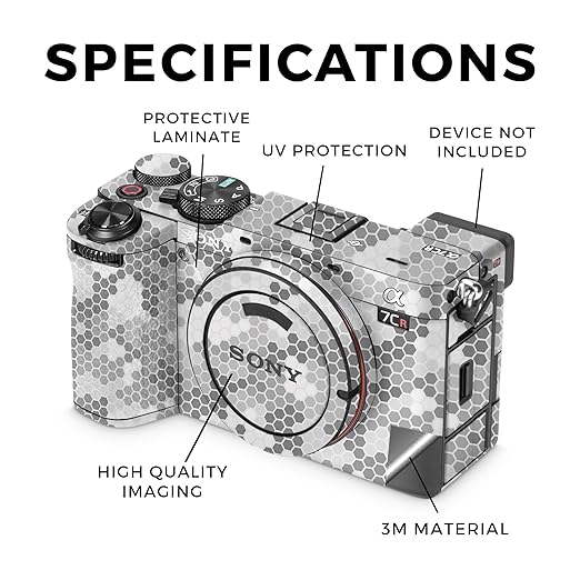 Camera Skin Compatible with Sony Alpha 7CR Camera (2023) - Camo Hexadots - Premium 3M Vinyl Protective Wrap Decal Cover - Easy to Apply | Crafted in The USA by MightySkins