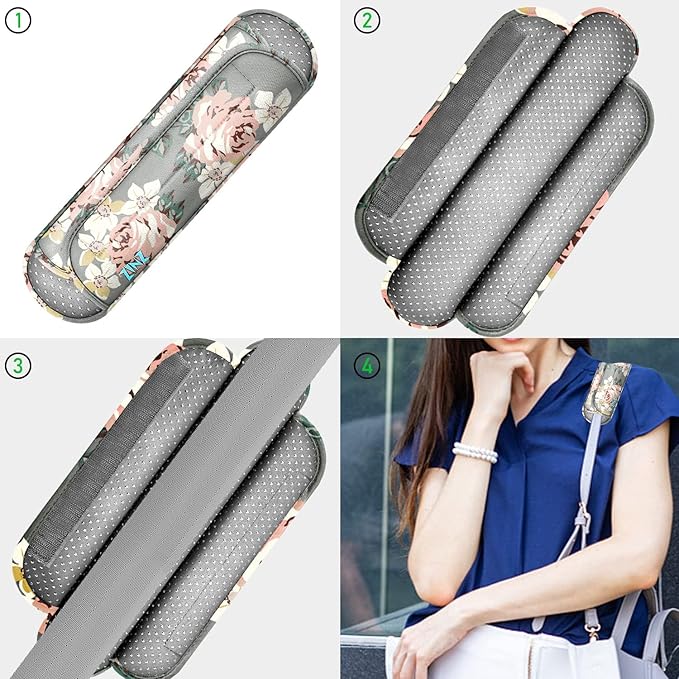 ZINZ Universal Shoulder Pad with Ultra Thick Cushion for Bag Luggage Bag Crossbody, Plus Long & Anti-Slip & Breathable,Light Rose