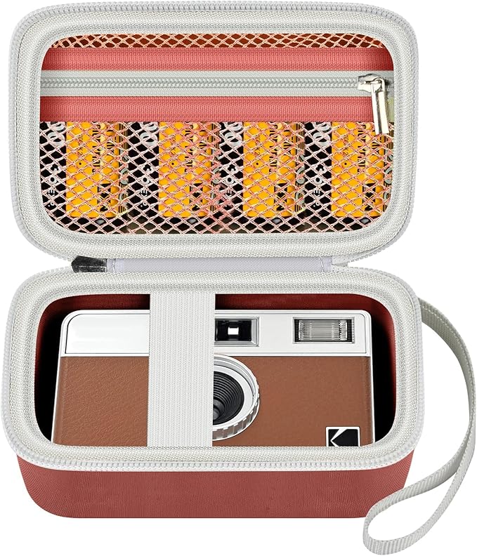 Grapsa Digital Camera Case Compatible with KODAK EKTAR H35 H35N Half Frame Film Camera, Storage Holder Organizer for Kodak Ultra F9 M35 M38 Paper Shoot kamera, 35mm Film Rolls (Box Only)- Brown