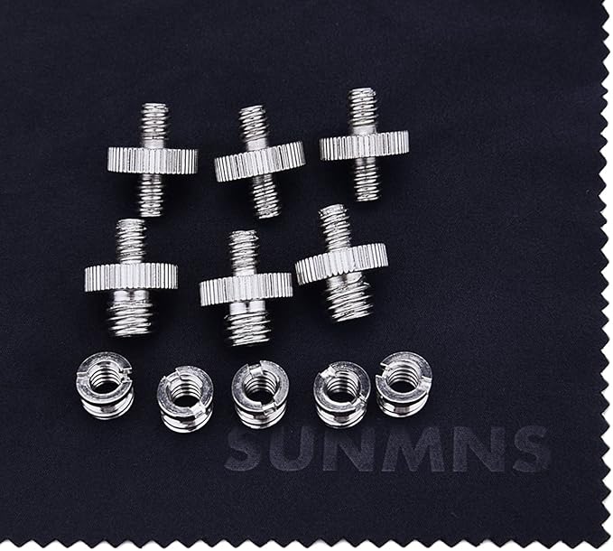 1/4 inch and 3/8 inch Converter Screw Adapter Mount Set for Camera/Tripod/Monopod/Ballhead/Light Stand