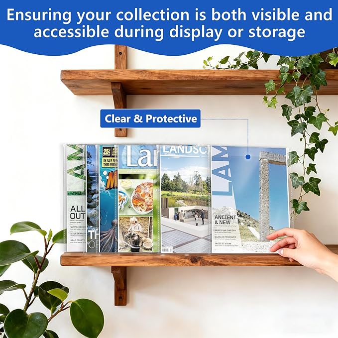 Magazine Bags and Boards – Premade Resealable Sleeves with Acid-Free Backing Boards | Archival Clear Storage & Protection for Comics, Magazines & Collectibles (Premade Resealable, 50)