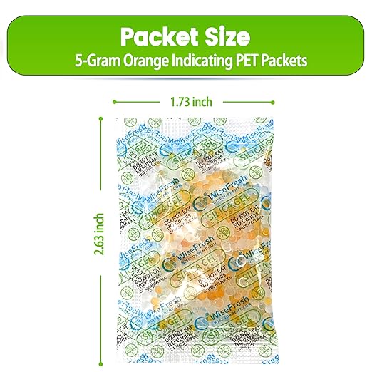 1000Pcs 5 Gram Food Safe Desiccant Packs, Indicating Silica Gel Packets Desiccant Dehumidifiers - Silica Packs, Silica Gel, Moisture Absorbers, Silica Packets