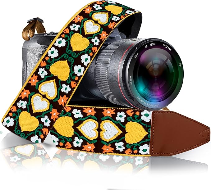 Art Tribute Camera Strap for All DSLR and Mirrorless Cameras. Add Your Name Or Initials Make It a Personalized Gift