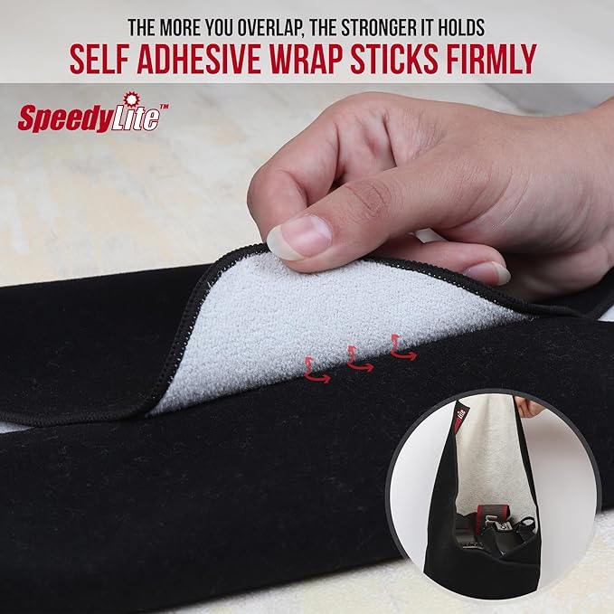 Protective Camera Wrap with Waterproof Mid-Layer. Self-Sticking Protective Lens Wrap for Digital Cameras, Tablets and Laptops. Black, 15 Inches.