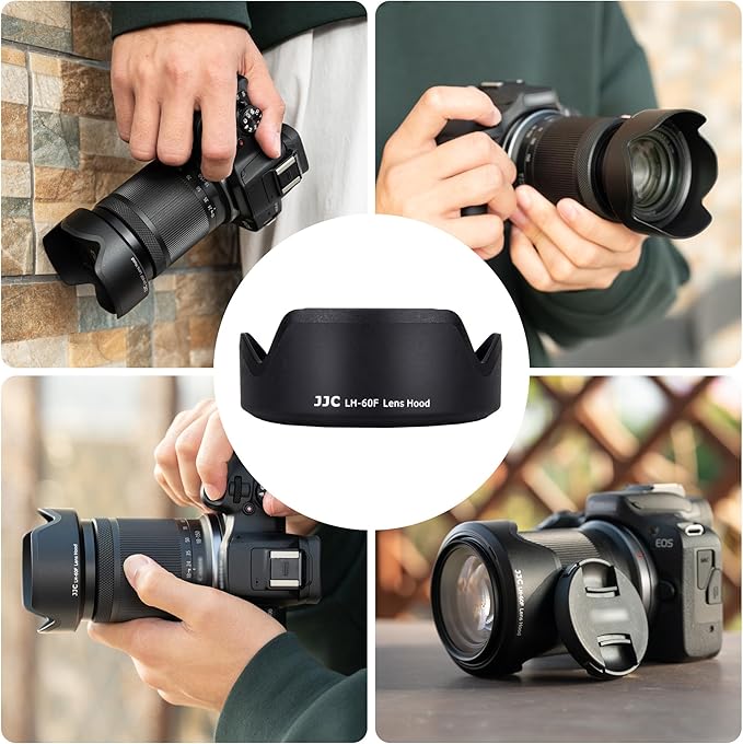 JJC EW-60F Reversible Lens Hood for Canon RF-S 18-150mm F3.5-6.3 is STM Lens on EOS R7 R10 & for Canon EF-M 18-150mm F3.5-6.3 is STM on EOS M50 M6 Mark II M M2 M3 M5 M200 M100 M10 Mirrorless Camera