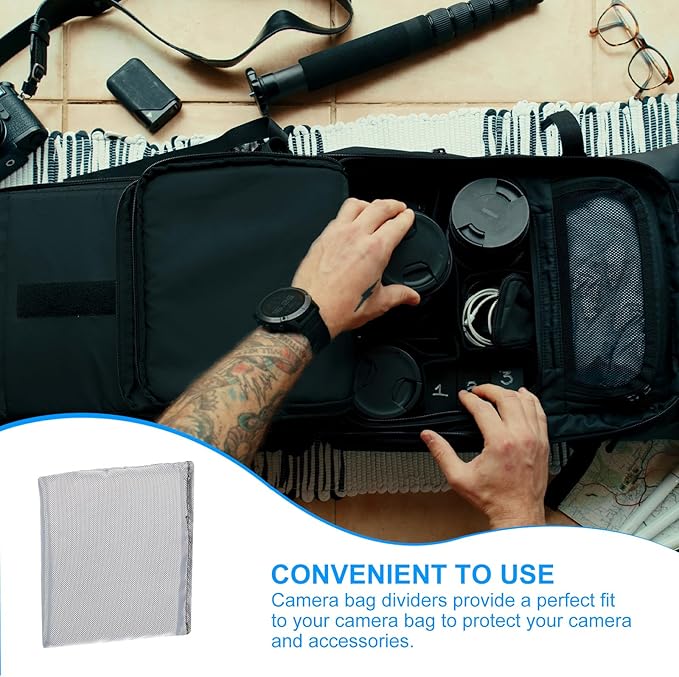 PATIKIL Camera Bag Divider, 5Pcs 4.13"x3.94"x0.39" Shockproof Camera Bag Inserts Separator Pad Protective Lens for Nikon Camera DSLR Protect Bag Organizer Universal Divider Cushion, Gray