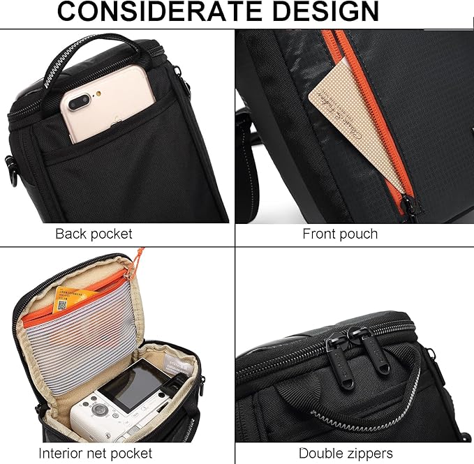 mirrorless camera bag,Dual Opening Anti-shock Sling Lens Cube Case,Small Digital DSLR SLR Mirrorless Cameras Accessories Storage Pouch for Canon,Sony,Fuji,Panasonic,OLYMPUS