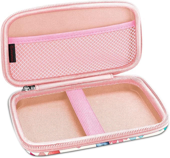 FINTIE Case for HP Sprocket Select/Sprocket Plus Smartphone Printer, Canon Ivy Mini/CLIQ 2/CLIQ+2 Instant Camera - Shockproof Hard Shell Carrying Case, Raining Hearts