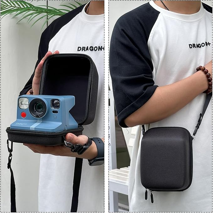 WOGOZAN Protective Case for Polaroid Now 2nd/3rd, Now+ Gen 2/3rd, I-Type, OneStep+, Onestep 2, FILP, Instant Film Camera - Hard Shell Camera Case with Adjustable Shoulder Strap (Black) (No Camera)