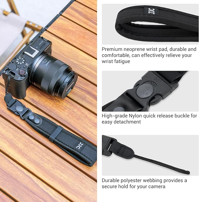 Upgraded Quick Release Soft Neoprene Camera Hand Wrist Grip Strap with Thinner Lanyard for Canon EOS R50 R50 V R100 R7 R10 M50 Mark II Lumix ZS99 S5IIX S5II S1RII S9 for Fuji GFX 100 II Coolpix P950