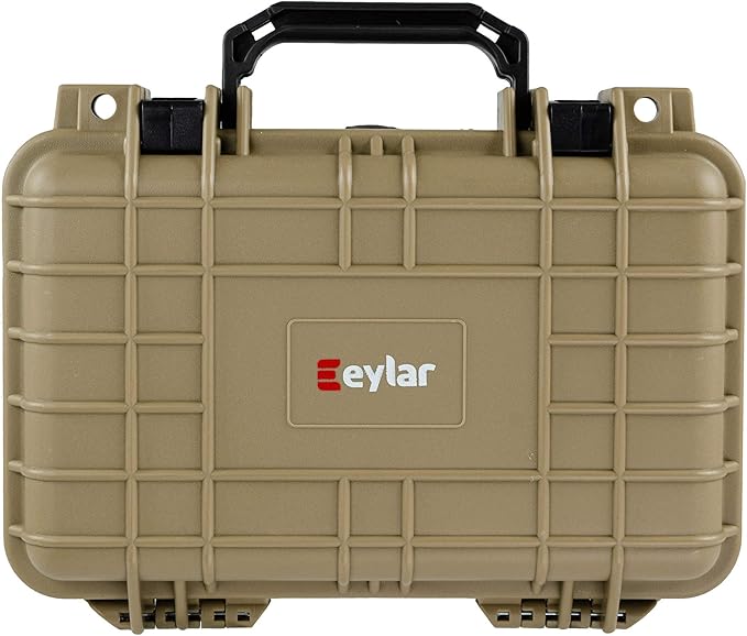 Eylar Protective Gear and Camera Hard Case Waterproof Dry Box with Foam 11.6 Inch 8.3 Inch 3.8 Inch (Tan)