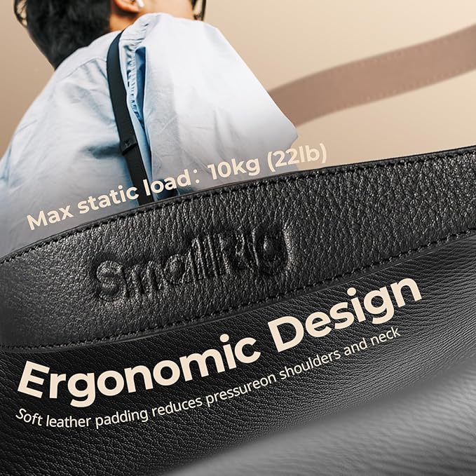 SMALLRIG Universal Leather Camera Neck Shoulder Strap for DSLR, Adjustable 100 to 110cm (39 to 43in), Max Load 10kg (22lb)