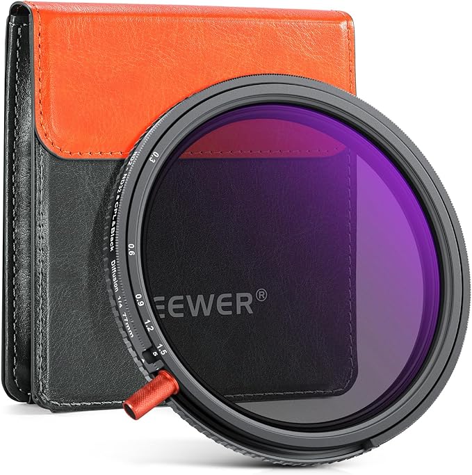 NEEWER 77mm 3 in 1 Variable ND Filter + CPL + Black Diffusion 1/4, ND2-32 (1-5 Stop), Camera Lens Neutral Density Circular Polarizing Multicoated HD Optical Glass Effect Filter with Storage Case