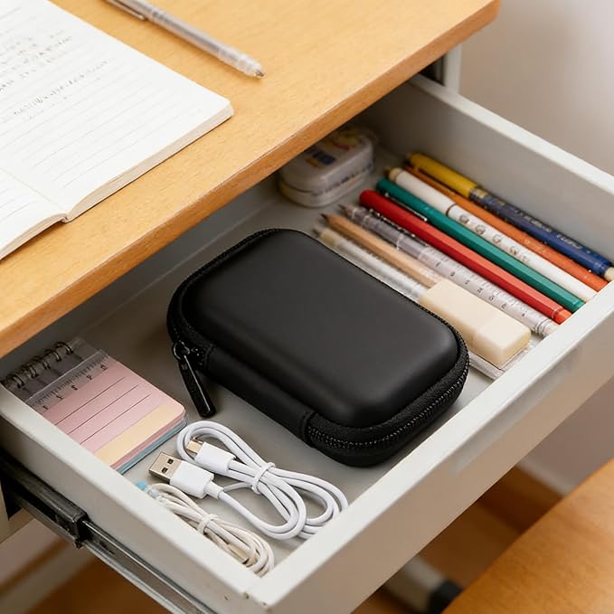 Charger Case,Mini Cable Organizer Cases,Pouch Case Bag,Small Charger Organizer,Waterproof Travel Storage Carrying Bag for USB Drives,Power Adapter,Earphones,Cords etc,Double-Layer,Gray