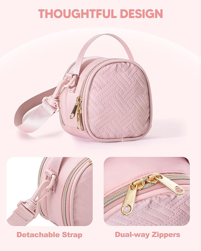 Prokva Mini Camera Bag Compatible with Polaroid Go Generation 2 Instant Camera, Small Sling Bag with Pockets and Shoulder Strap, Pink