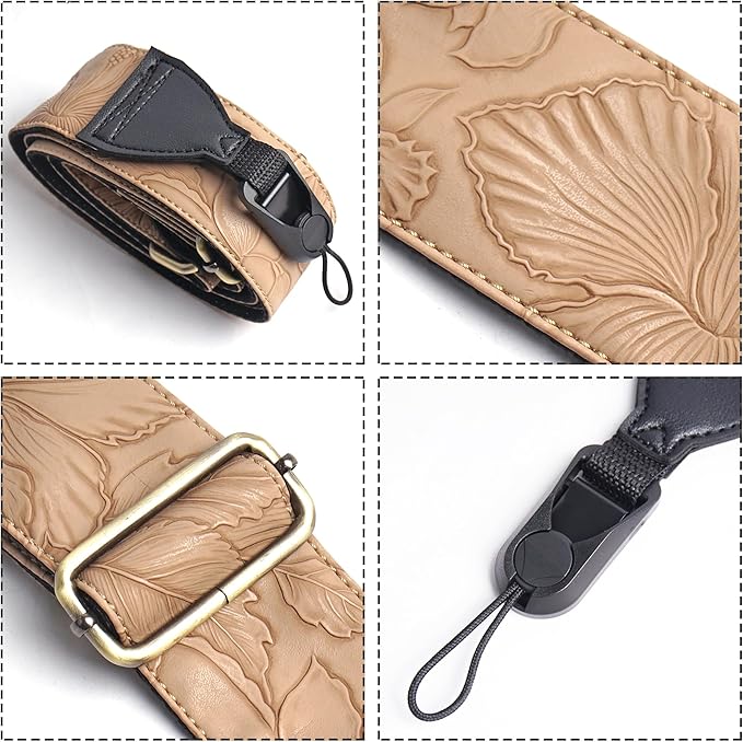 QIELIZI Lifestyle Camera Strap,Vintage Adjustable Vintage Neck & Shoulder Strap for All DSLR Cameras
