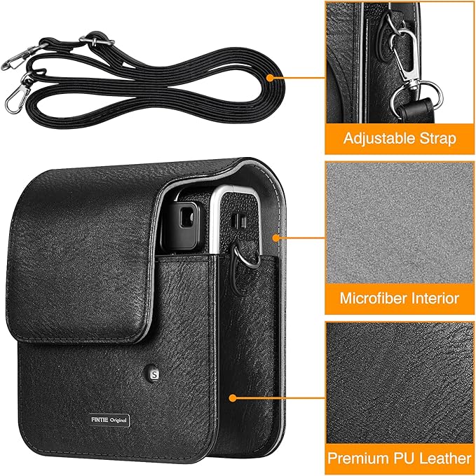 Fintie Protective Case for Fujifilm Instax Mini 40 Instant Camera - Premium Vegan Leather Bag Cover with Removable Adjustable Strap