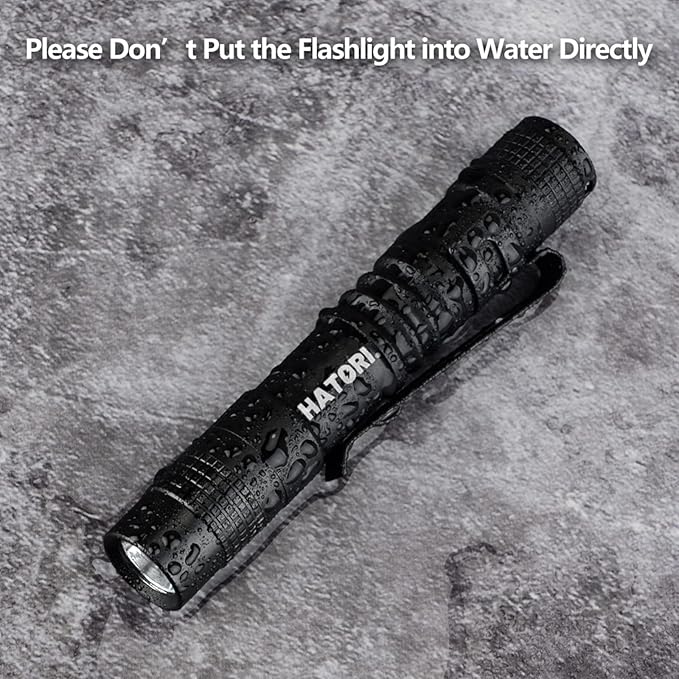 HATORI LED Mini Flashlight, Bright Small Handheld Pocket Flashlights Tactical High Lumens Pen Light for Camping, Outdoor, Emergency, 2 Pack(3.55Inch)