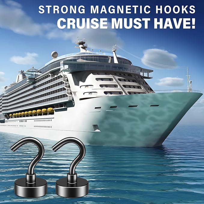 FINDMAG 12 Pack Black Magnetic Hooks 30LBS Neodymium Magnet Hooks, Magnet with Hooks Strong Magnetic Hooks for Hanging, Refrigerator, Grill, Kitchen, Key Holder