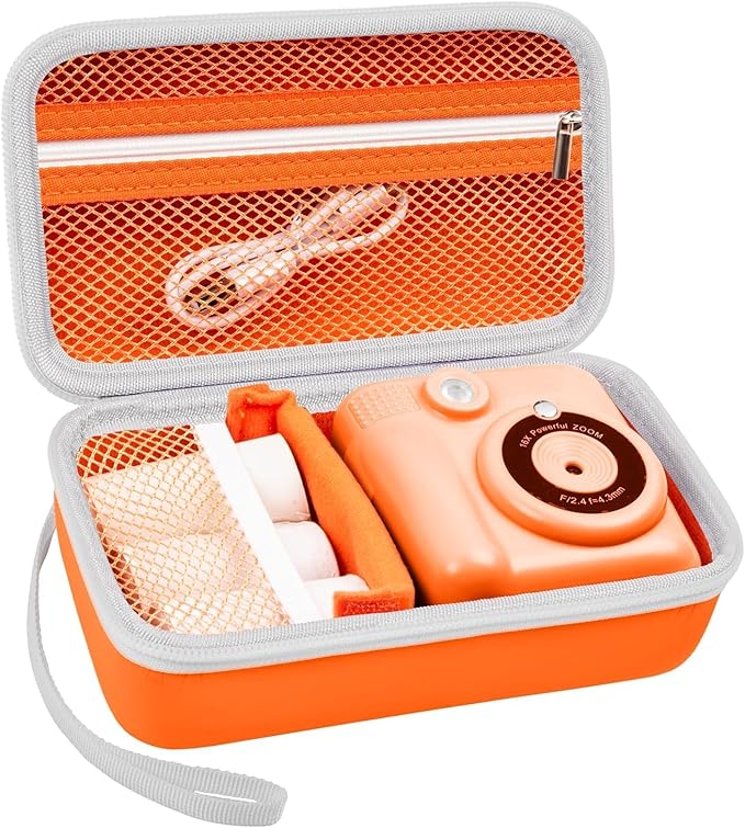 Grapsa Case Compatible with ESOXOFFORE for Dylanto for Anchioo for WEEFUN for GKTZ for Amzelas for Mafiti Instant Print Camera for Kids, Film Camera Storage Holder Organizer Bag (Box Only)- Orange