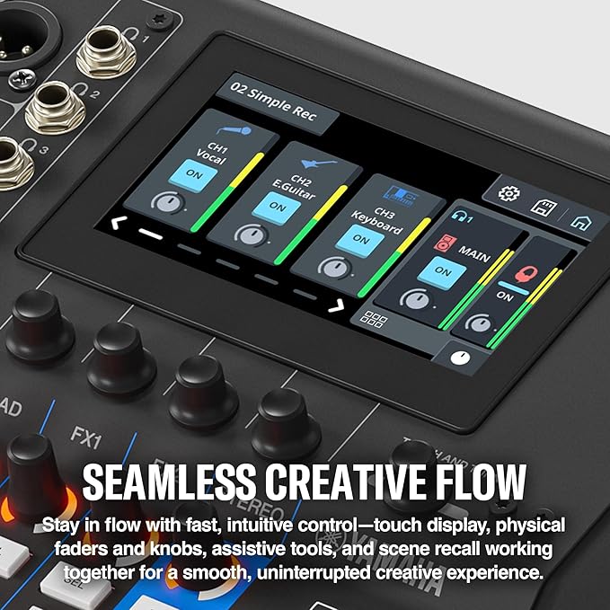 Yamaha MGX12 18ch Digital Mixing Console, Dual USB-C Audio Interface, Includes Cubase Al, WaveLab Cast LE, Basic FX Suite and Steinberg Plus Software Bundle, Black MGX12 B