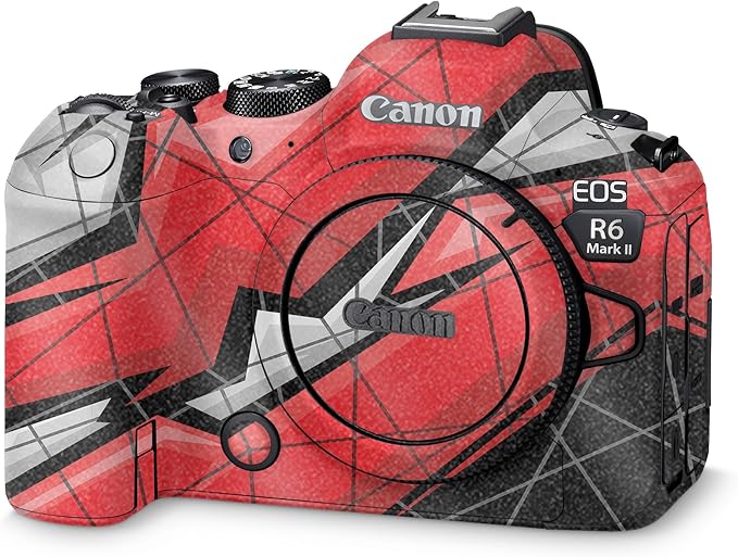 Glossy Glitter Camera Skin Compatible with Canon EOS R6 Mark II Camera (2022) - Polygon Grunge - Premium 3M Vinyl Protective Wrap Decal Cover - Easy to Apply | Crafted in The USA by MightySkins
