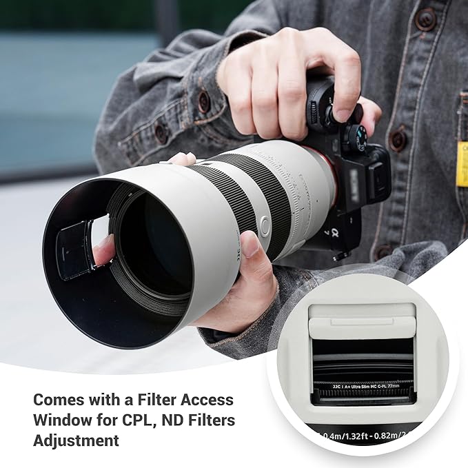 JJC ALC-SH167 Bayonet Reversible Lens Hood Shade for Sony FE 70-200mm F2.8 GM OSS II Lens SEL70200GM2, Replaces Sony ALC-SH167 Lens Hood, Allows to Attach 77mm Filter & Lens Cap