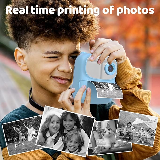 Kids Instant Print Camera 2025, 32GB Memory, Dual Lens with 2.4-Inch Screen and 1080p HD, Nice Gift for Boys and Girls Ages 4-13, Ideal for Toddlers and Teenagers