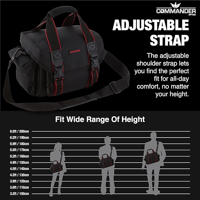 Large Camera Bag - Water Resistant, Soft Padded, Spacious Travel Bag for Canon EOS, Nikon, Sony & More DSLR Cameras/Camcorders Ample Storage and Protection for Your Equipment (Large)