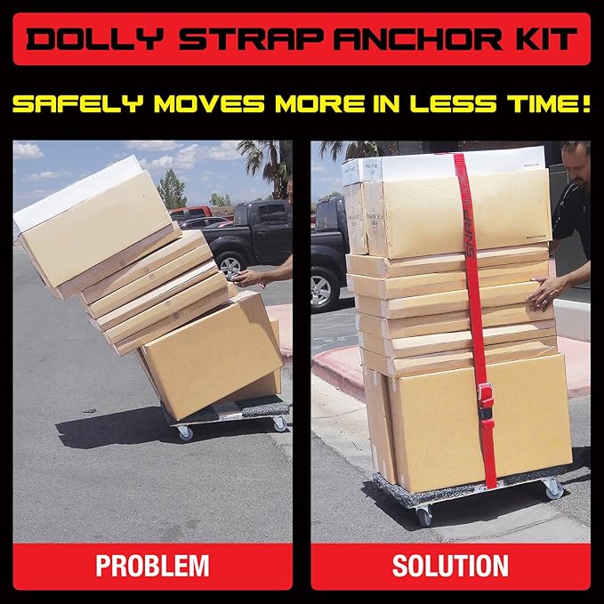 SNAPLOCS Dolly Strap Anchor KIT with 2" x16' CAM for Wood Dollies