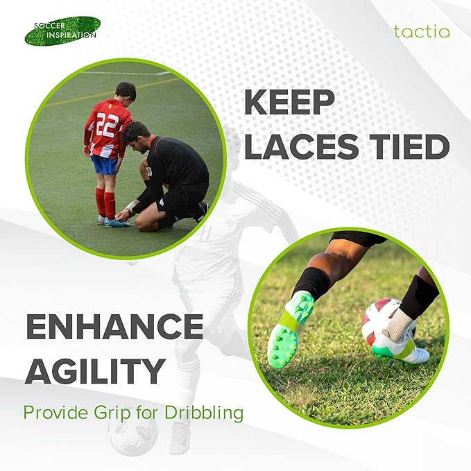 Tactia Soccer Lace Bands Youth – Premium Silicone – Lace Cover for Soccer Cleats, Soccer Shoe Lace Bands (1 Pair)