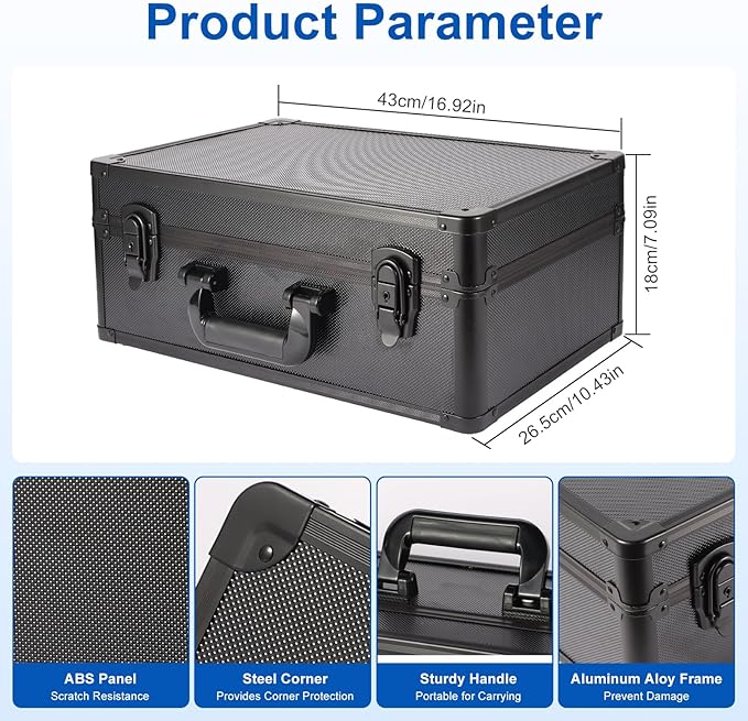 EcoVibe Graded Card Case, Aluminum Alloy Trading Card Storage Box with Carry Handle, Sports Card Case Holders with Dividers, Graded Card Storage Boxes Fits Psa, Tcg, Csg, Bgs, Sgc Slabs