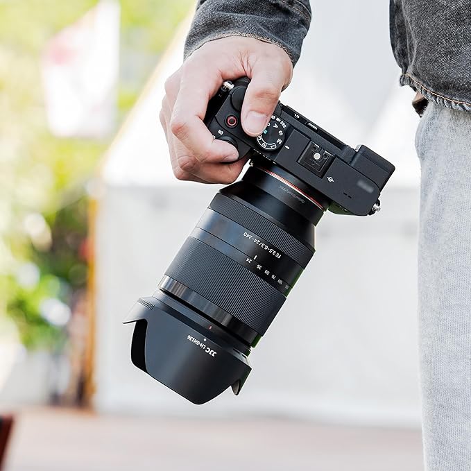 JJC ALC-SH136 Bayonet Reversible Lens Hood Shade for Sony FE 24-240mm F3.5-6.3 OSS Lens SEL24240, Replaces Sony ALC-SH136 Lens Hood, Allows to Attach 72mm Filter & Lens Cap