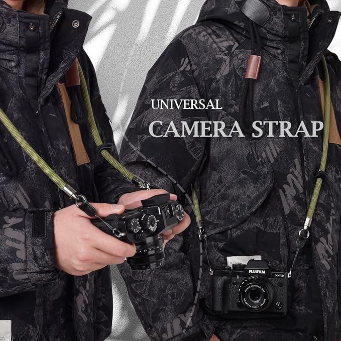 VOVMOEYA Camera Strap Rope,Camera Neck Strap Shoulder Strap for Fujifilm X100VI X100V XS20 XT5 for A6000 A6100 A6400 A6700 A7IV for Canon EOS R6 R10 for Nikon Zf Z5 Z30 - Green