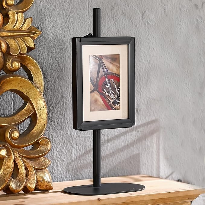 Easel Stand for Pictures, Adjustable Tabletop Easel for Picture Frame up to 17.5" H, Black Metal Easels Display Stands, Height Adjustable Table Art Painting Holder Easels, Suitable for Home Events