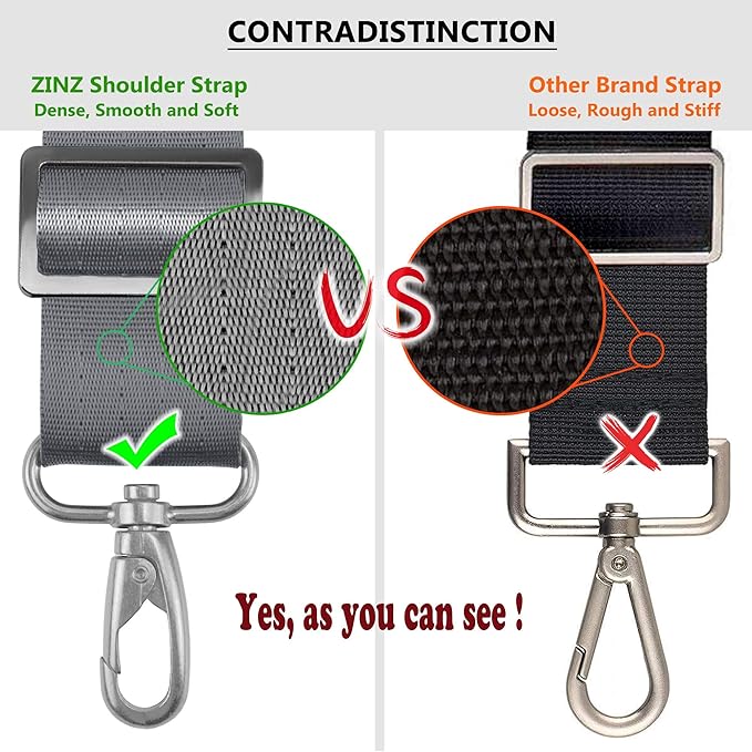 ZINZ Bag Shoulder Strap, Padded Adjustable Shoulder Strap Replacement