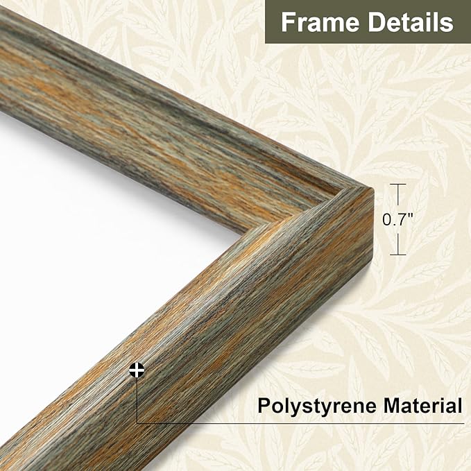 Vittanly 12x16 Picture Frame Set of 4, Vintage Photo Frame for Wall Mount, Display 8.5x11 Pictures with Mat or 12x16 without Mat, Rustic Farmhouse Home Decor, Multicolour