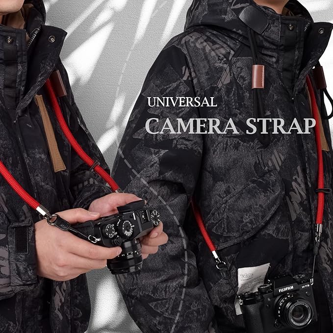 VOVMOEYA Camera Strap Rope,Camera Neck Strap Shoulder Strap for Fujifilm X100VI X100V XS20 XT5 for A6000 A6100 A6400 A6700 A7IV for Canon EOS R6 R10 for Nikon Zf Z5 Z30 - Red
