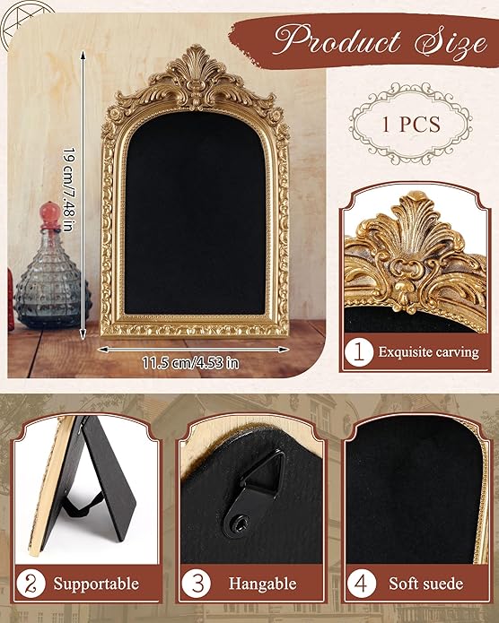 Jewelry Display Stand Vintage Necklace Organizer Ring Holder Earring Tray Resin Jewelry Photography Props Frame with Velvet Backing for Gifts
