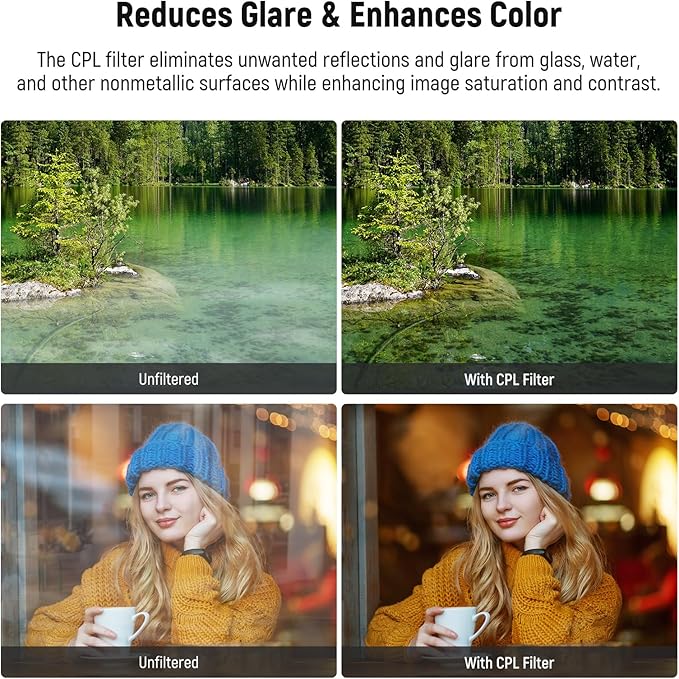 NEEWER 67mm Magnetic CPL Filter, Circular Polarizing Filter with Cold Shoe Phone Camera Lens Clip, Photography Accessories Compatible with iPhone 17 16 Android Samsung Galaxy S35 Ultra