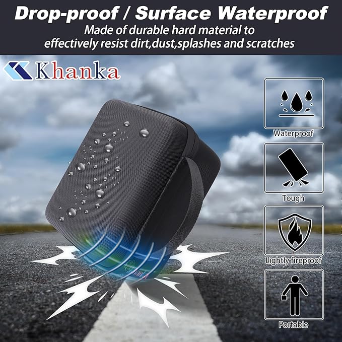 khanka Hard Carrying Case for Polaroid Now 3rd Gen I-Type,Now+ 3rd,Now 2nd,Now+ 2nd Gen,Flip,Originals Now I-Type,Originals Now+,I-2,OneStep+,OneStep 2 Instant Film Camera(Black Case)