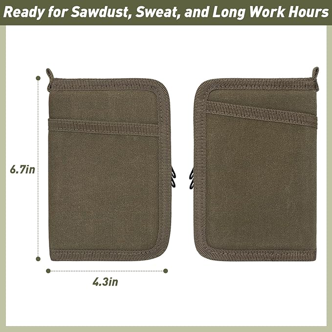 Journal Cover for Field Notes & Moleskine Cahier with YKK Zipper, 3.5"x5.5" Waxed Canvas Notebook Cover with Pen Holder, Water Resistant Travel Planner Cover for Daily Use