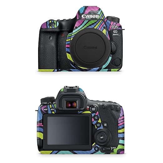 Carbon Fiber Camera Skin Compatible with Canon EOS 6D Mark II Camera (2017) - Fluorescent - Premium 3M Vinyl Protective Wrap Decal Cover - Easy to Apply | Crafted in The USA by MightySkins