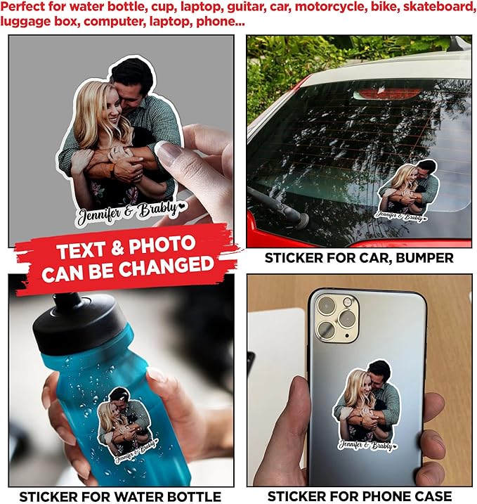 Custom Photo Sticker, Personalized Stickers with Image Picture Customized Your Own Photo Die Cut Waterproof Vinyl Sticker for Laptop Water Bottle Phone Case Merchandise Decor Decal Gift Idea Pet