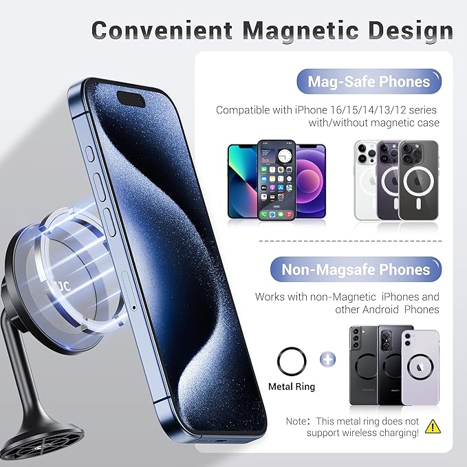 Magnetic Phone Tripod Mount Adapter with Arca Swiss Mount,Phone Holder for Tripods with 1/4"-20 Screw for iPhone 17 Air 16 15 14 13 Pro Max & Mag-Safe Case Magnet Tripod Attachment for Selfie Vlogging