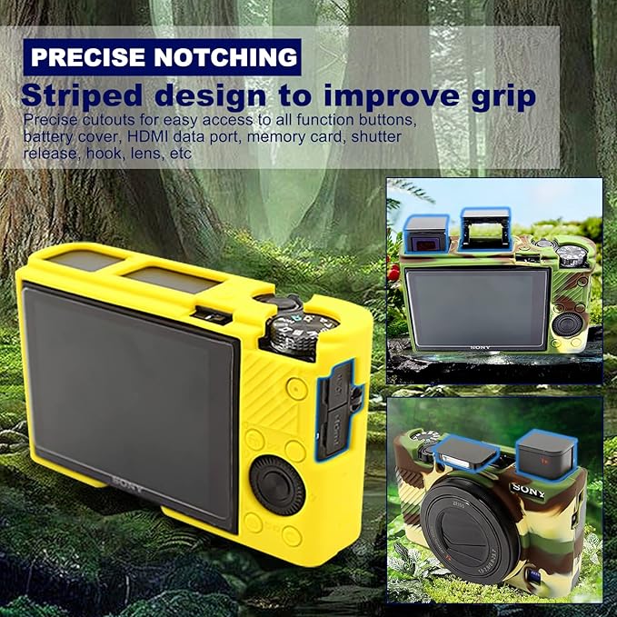 Easy Hood Silicone Protective Case for Sony RX100 III, IV, V, VII Digital Camera (Yellow)